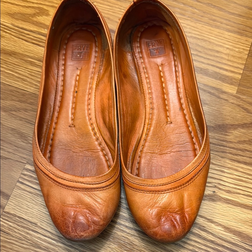 Frye Orange Leather Loafers Classic Flats